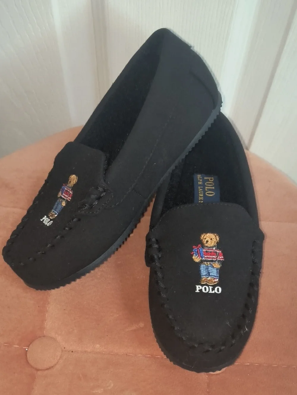 Polo Ralph Lauren Bear Faux-Shearling Slipper Little Boys Size 13 NWOB